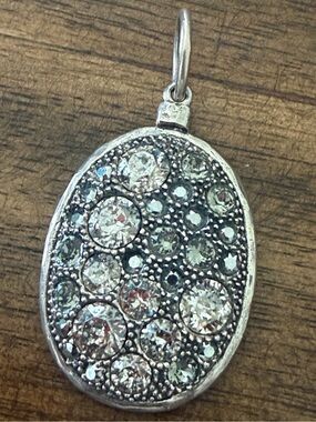 Grace & Heart G&H COBBLE Pendant .925 SS Crystal 1 7/8” Jewelry P1383 Charm NICE